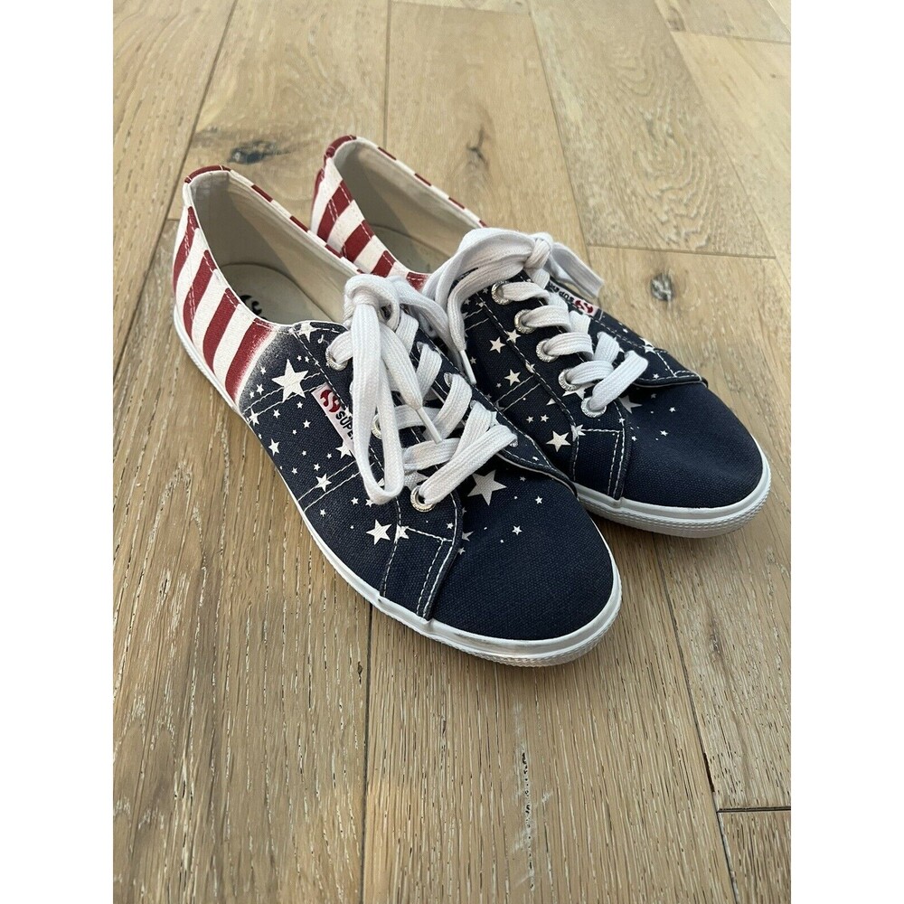 Superga Sneakers American Flag Canvas Size 6.5 Women’s Patriotic 4th July